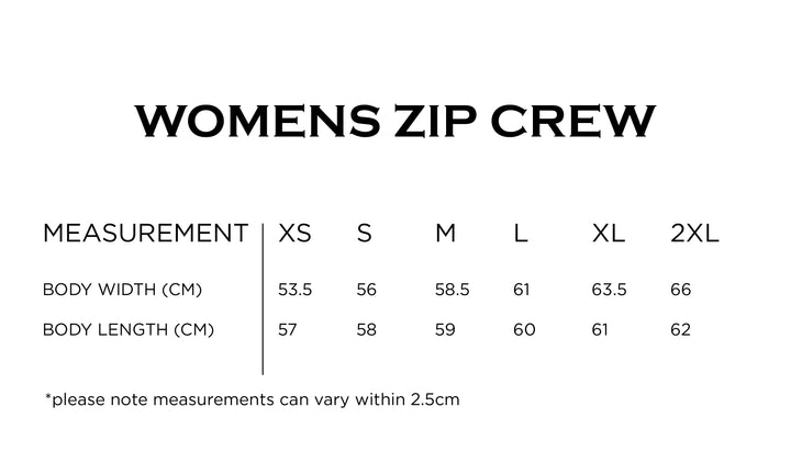 WOC Hoof Womens Zip Crew
