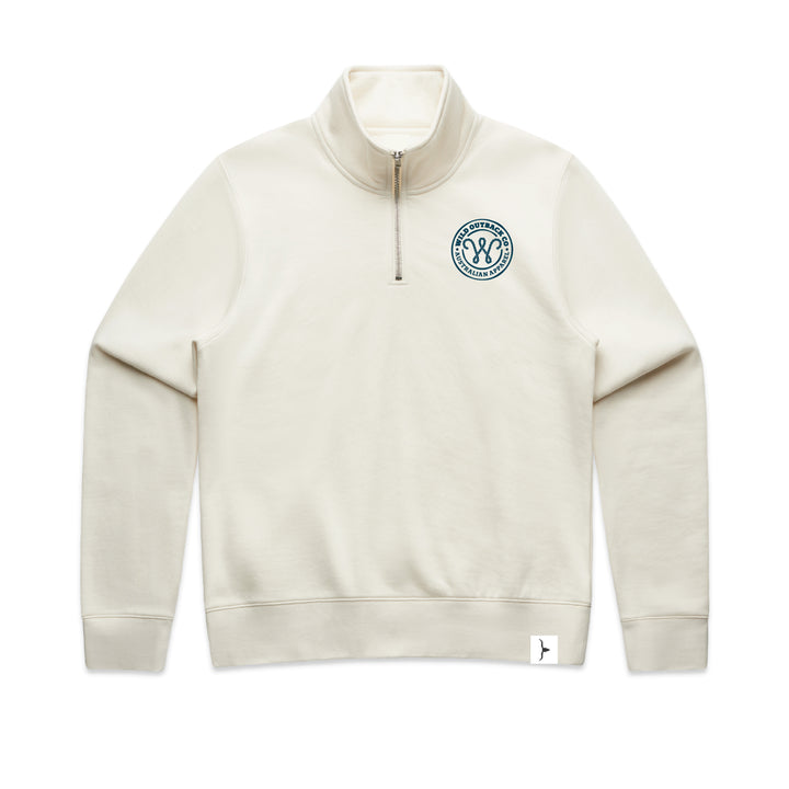 WOC Woven Stamp Womens Zip Crew
